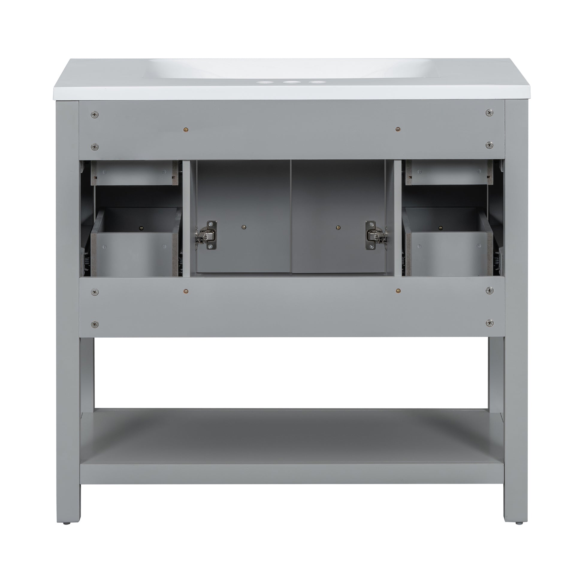 36'' Bathroom Vanity with Undermount Sink,Free 4+-grey-2-2-adjustable