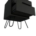 2 Nightstand, Hairpin Legs, Two Drawers, Black Black Particle Board Particle Board