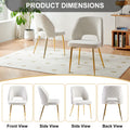 Off White Boucle Dining Chairs With Metal Legs And Hollow Back Upholstered Dining Chairs Set Of 4 Off White Dining Room Modern Dining Chairs Boucle