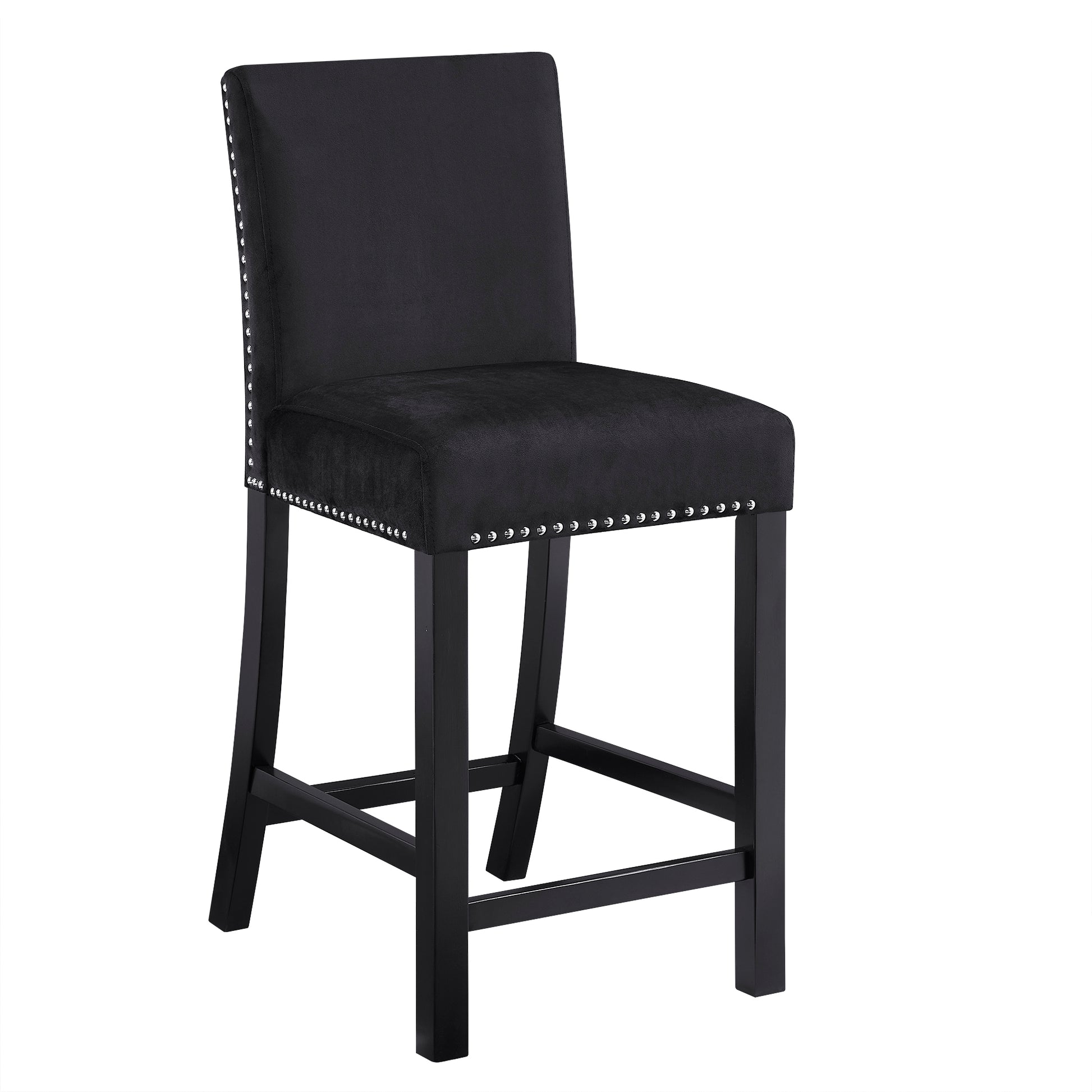 5 Piece Dining Table And Chair Set, Wooden Dining Table And Chair With 4 Chairs For Small Spaces, Modern Square Counter Height Dining Table, Compact Mid Century Modern Home Table And Chair Set, Uphols Black Gray Solid Wood Mdf