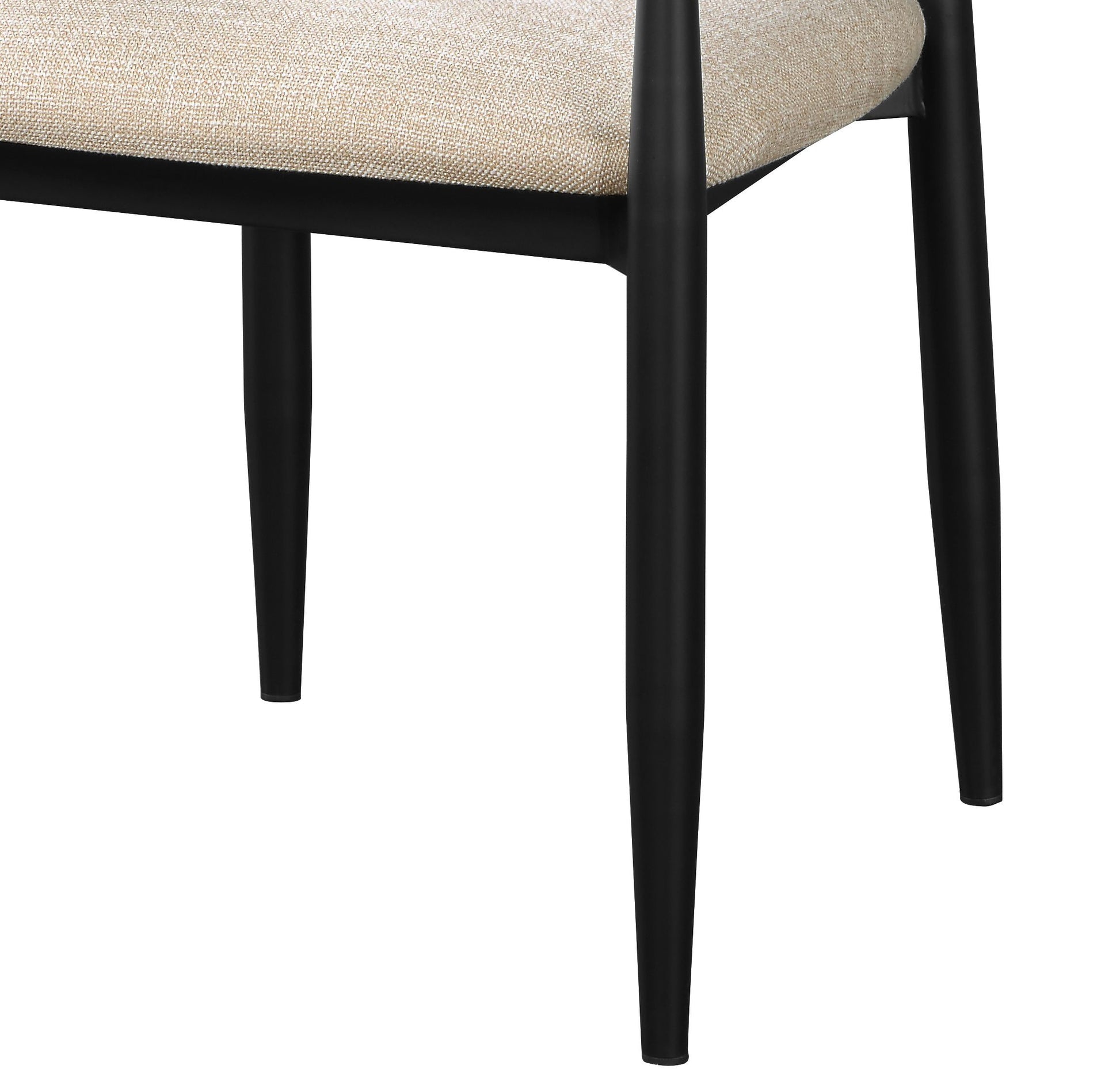 Jaramillo Side Chair Set 2 , Beige Fabric & Black Finish Dn02142 Beige Fabric