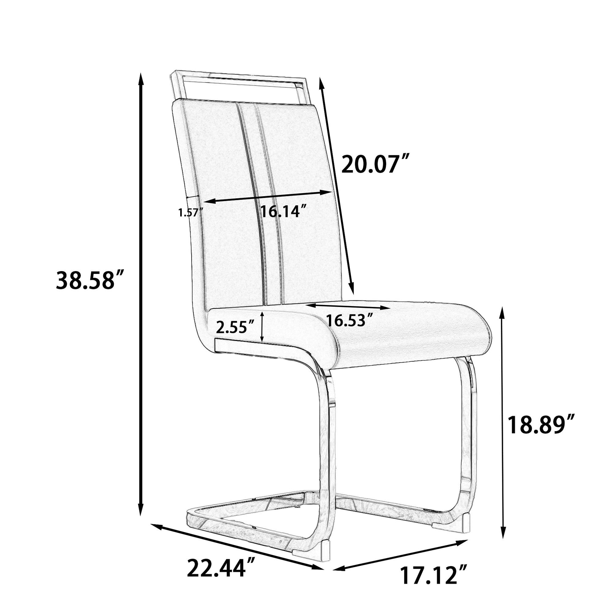 51 Inch Glass Dining Table Set For 4, Dining Table & Chair Sets With Golden Plating Legs For Kitchen, Modern Rectangle Tempered Glass Table Top And Pu Dining Armless Chair For Dining Room Transparent Glass