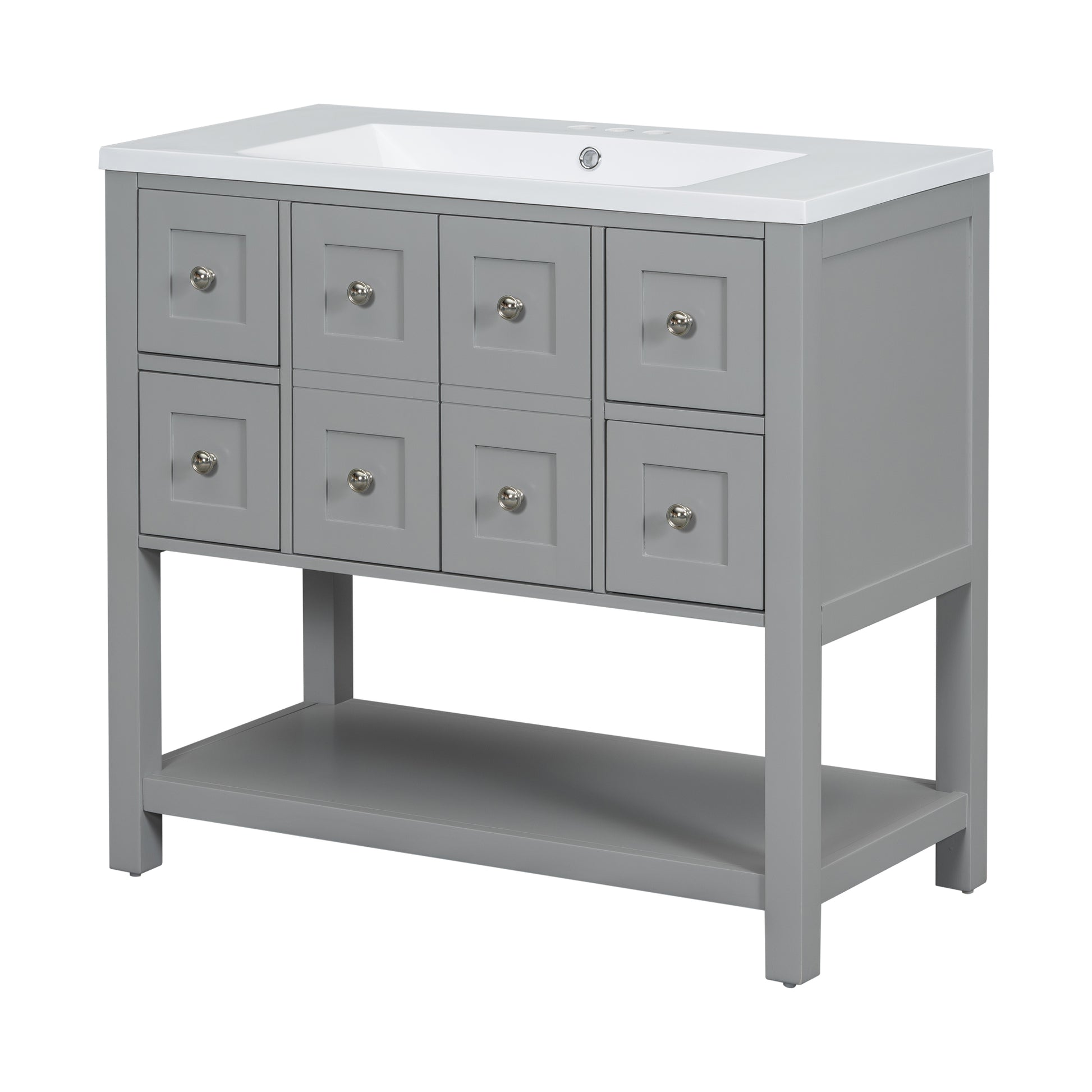 36'' Bathroom Vanity with Undermount Sink,Free 4+-grey-2-2-adjustable