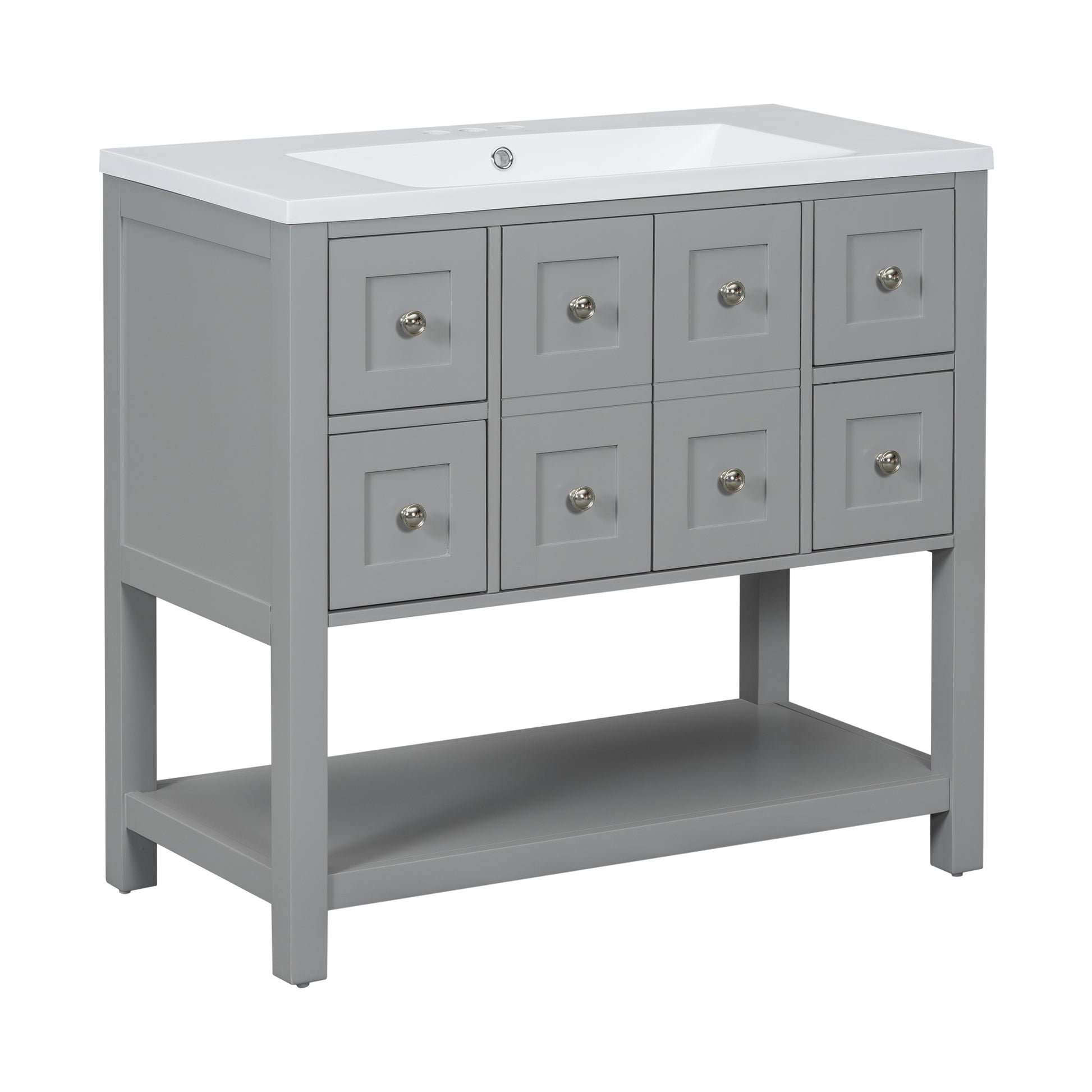 36'' Bathroom Vanity with Undermount Sink,Free 4+-grey-2-2-adjustable