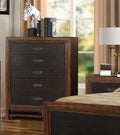 Branson 5 Drawer Chest, No Assembly Required, Two Tone Finish Brown Brown Bedroom American Design,Transitional Pine Pine