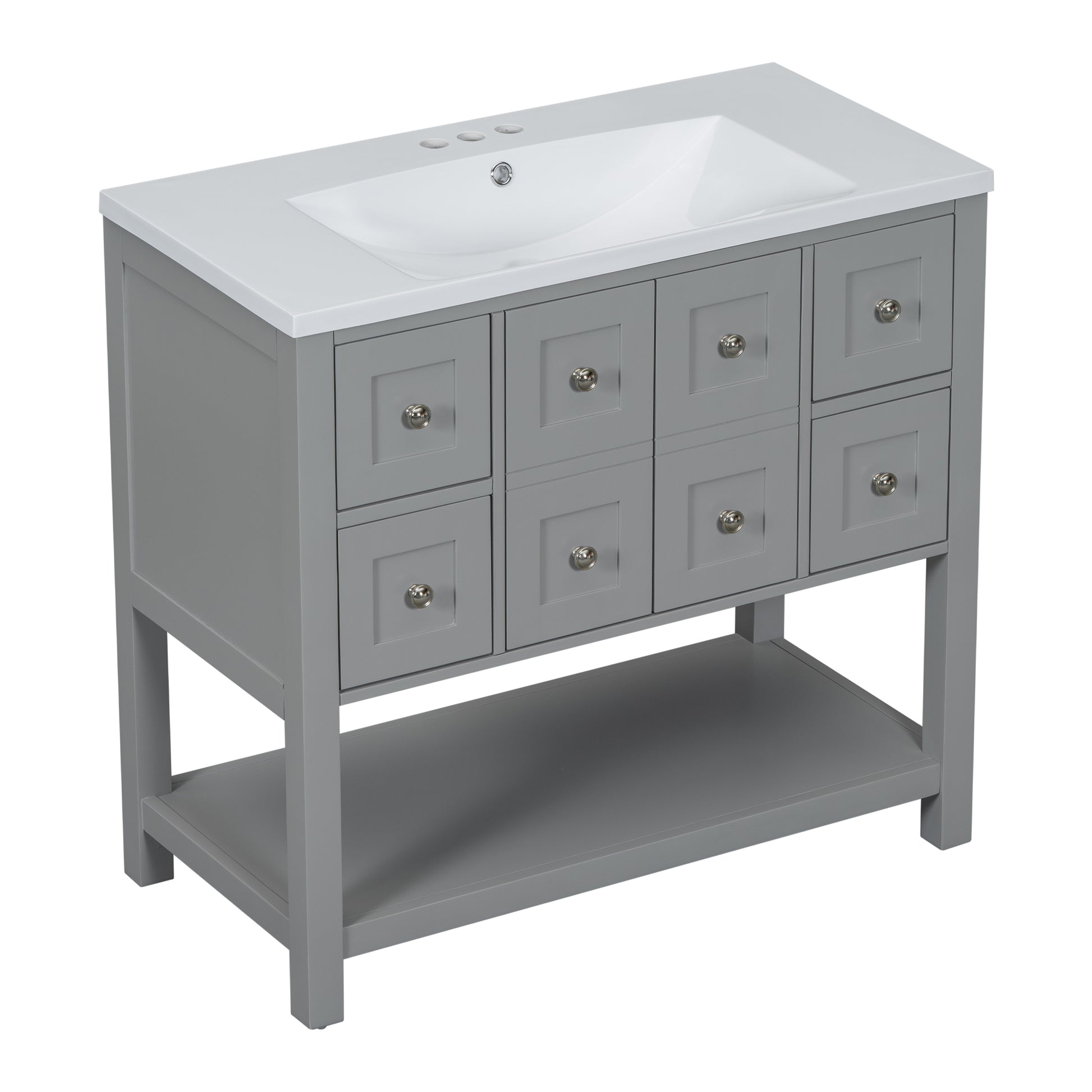 36'' Bathroom Vanity with Undermount Sink,Free 4+-grey-2-2-adjustable