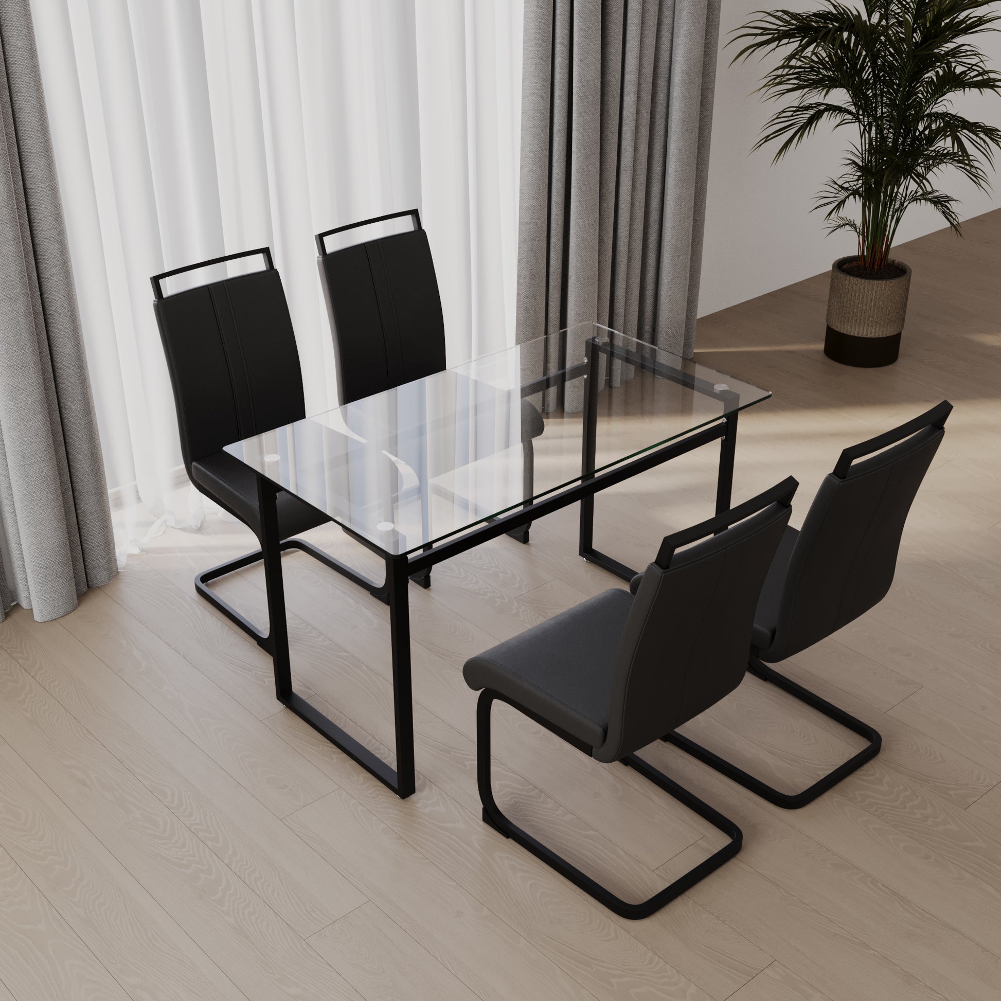 Kitchen Table With Glass Rectangle Dining Table And Chairs Sangao