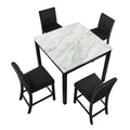 5 Piece Dining Table And Chair Set, Wooden Dining Table And Chair With 4 Chairs For Small Spaces, Modern Square Counter Height Dining Table, Compact Mid Century Modern Home Table And Chair Set, Uphols Black Gray Solid Wood Mdf