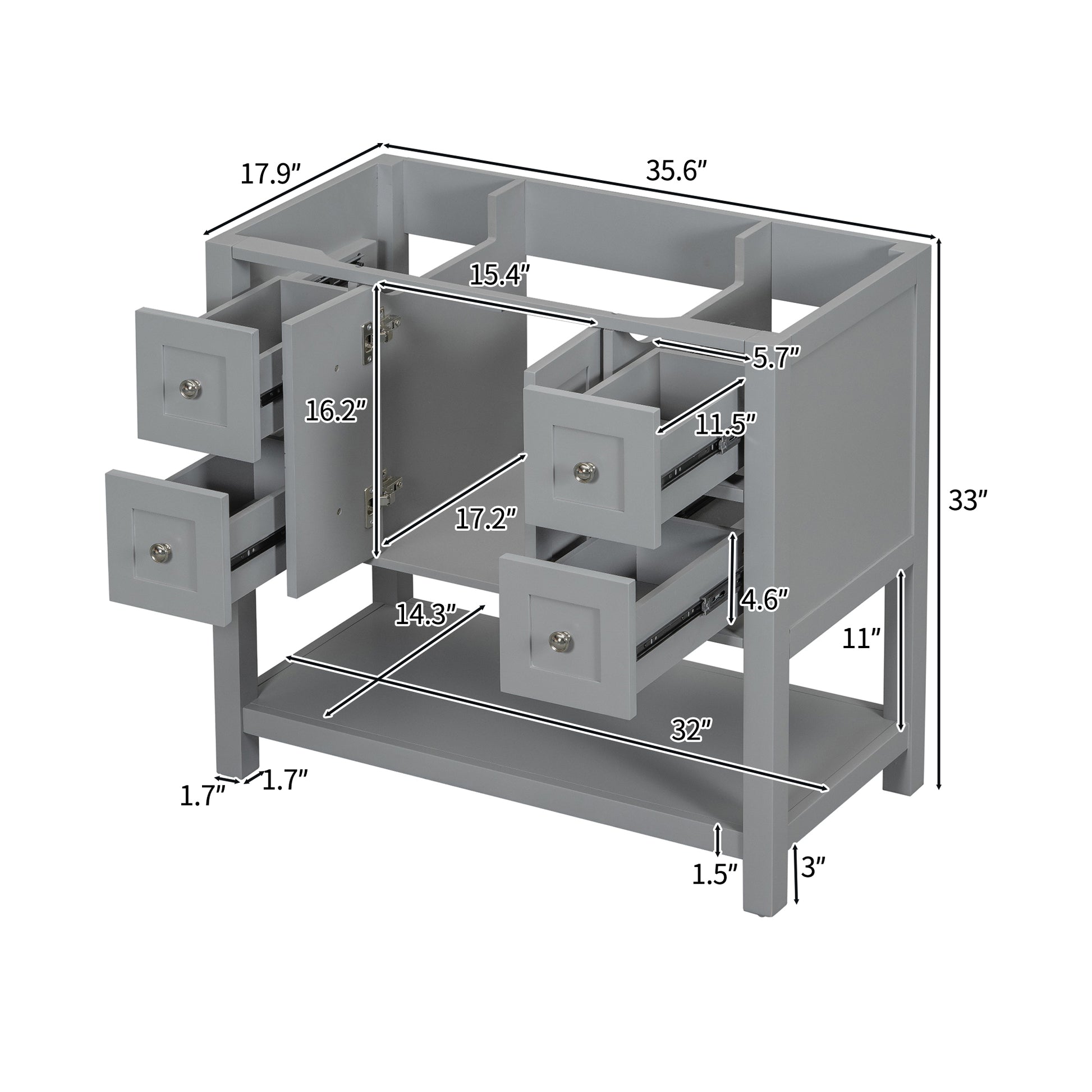 36'' Bathroom Vanity without Sink,Free Standing Vanity 4+-grey-2-2-adjustable