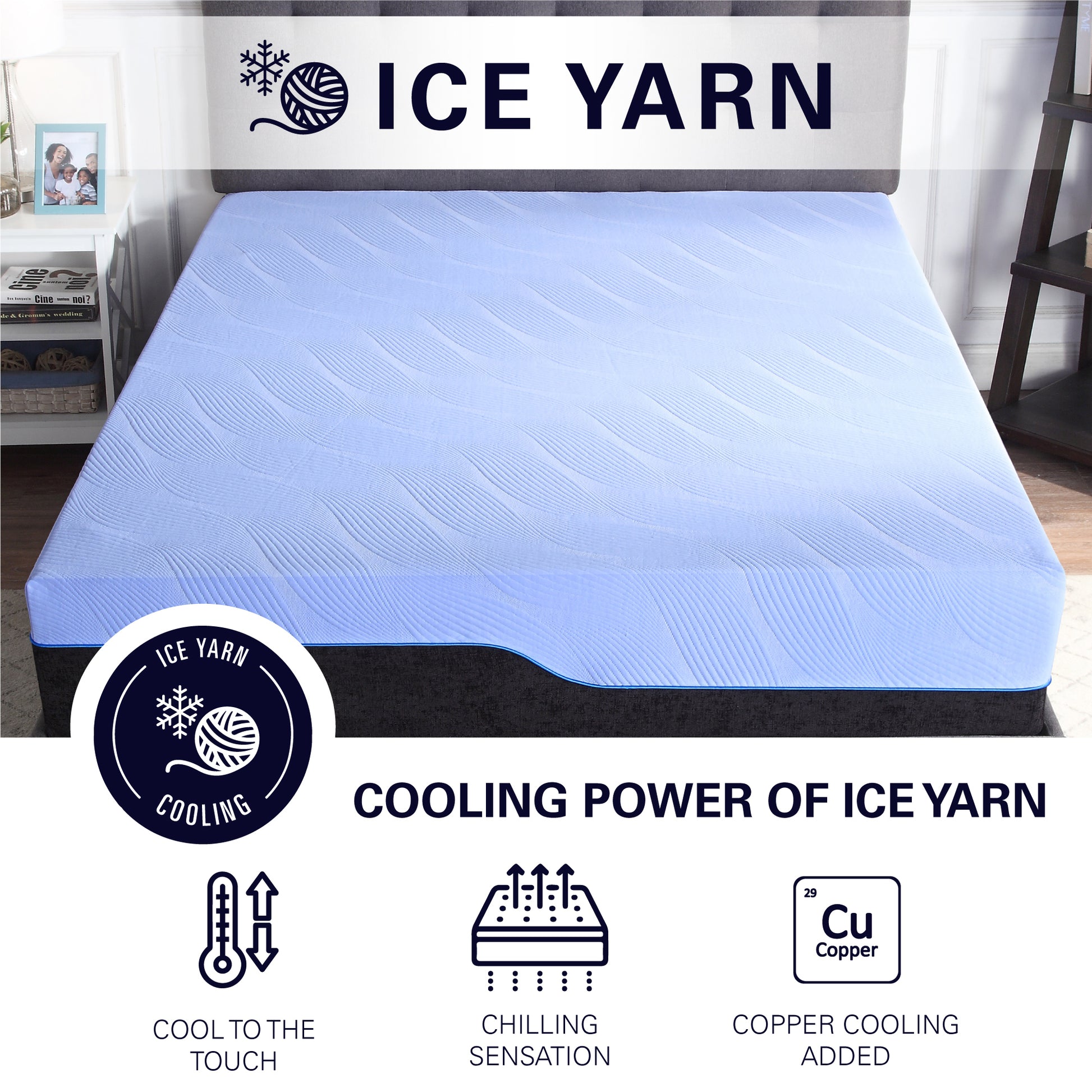 12 Inch Refresh Hybrid Cooling Fast Responding Latex Foam And Coil Kids Mattress, Twin Xl Size Blue Bedroom Foam Spring Twin Xl