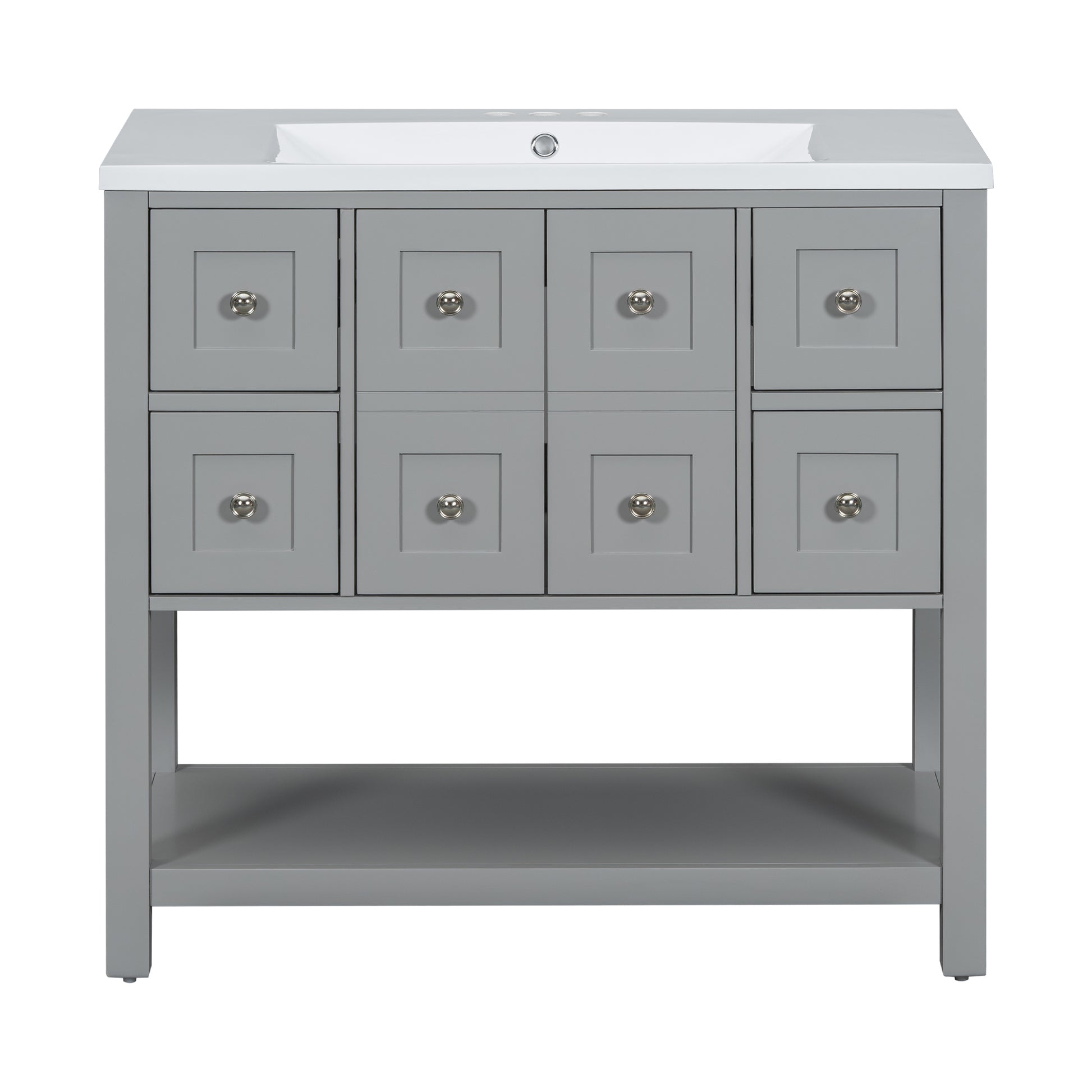 36'' Bathroom Vanity with Undermount Sink,Free 4+-grey-2-2-adjustable