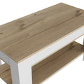 Storage Table, Four Legs, Lower Shelf, Light Oak White Multicolor Particle Board Particle Board
