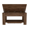 Saturn Storage Table, Four Legs, Lower Shelf, Dark Brown Brown Particle Board Particle Board