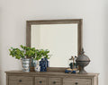 Hideaway Mirror, No Assembly Required, Orchard Grey Finish Greige Transitional Wood