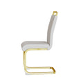 Modern Dining Chairs,Pu Faux Leather High Back Upholstered Side Chair With C Shaped Tube. Plating Golden Metal Legs For Dining Room Kitchen Vanity Patio Club Guest Office Chair Set Of 4 White Pu White Kitchen Dining Chairs Foam Pu