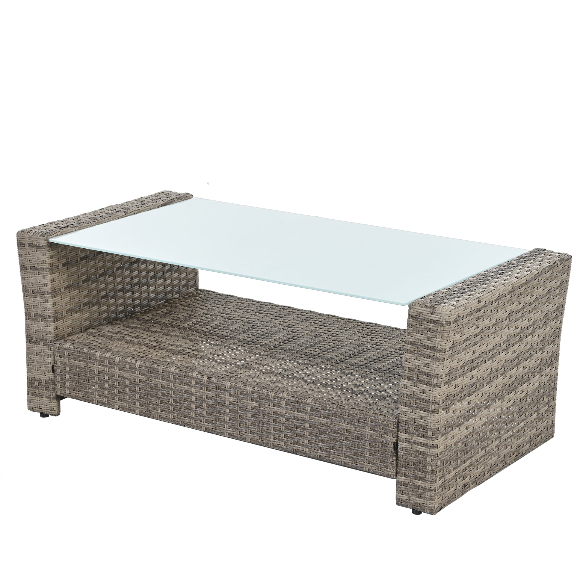Patio Furniture, Outdoor Furniture, Seasonal Pe Wicker Furniture, 6 Set Wicker Furniture With Tempered Glass Coffee Table Brown Pe Rattan Iron Waterproof Fabric