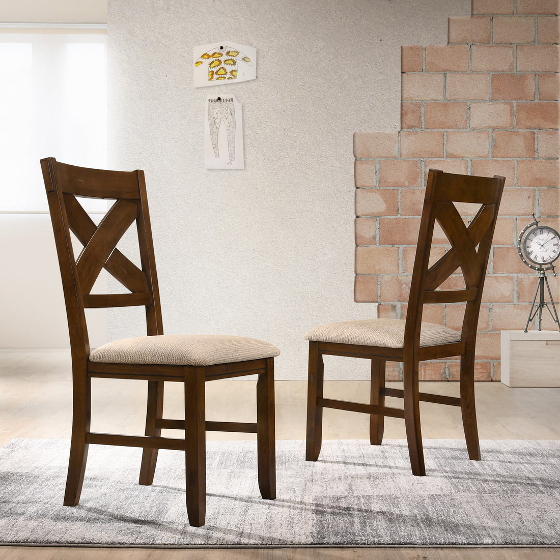 Karven Solid Wood Dining Chairsset Of 2 Brown Wood