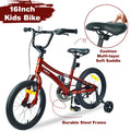 Kids Bike,16 Inch Kids' Bicycle With Training Wheels For Boys Age 4 7 Years,Multiple Colors Cycling Red Garden & Outdoor Steel