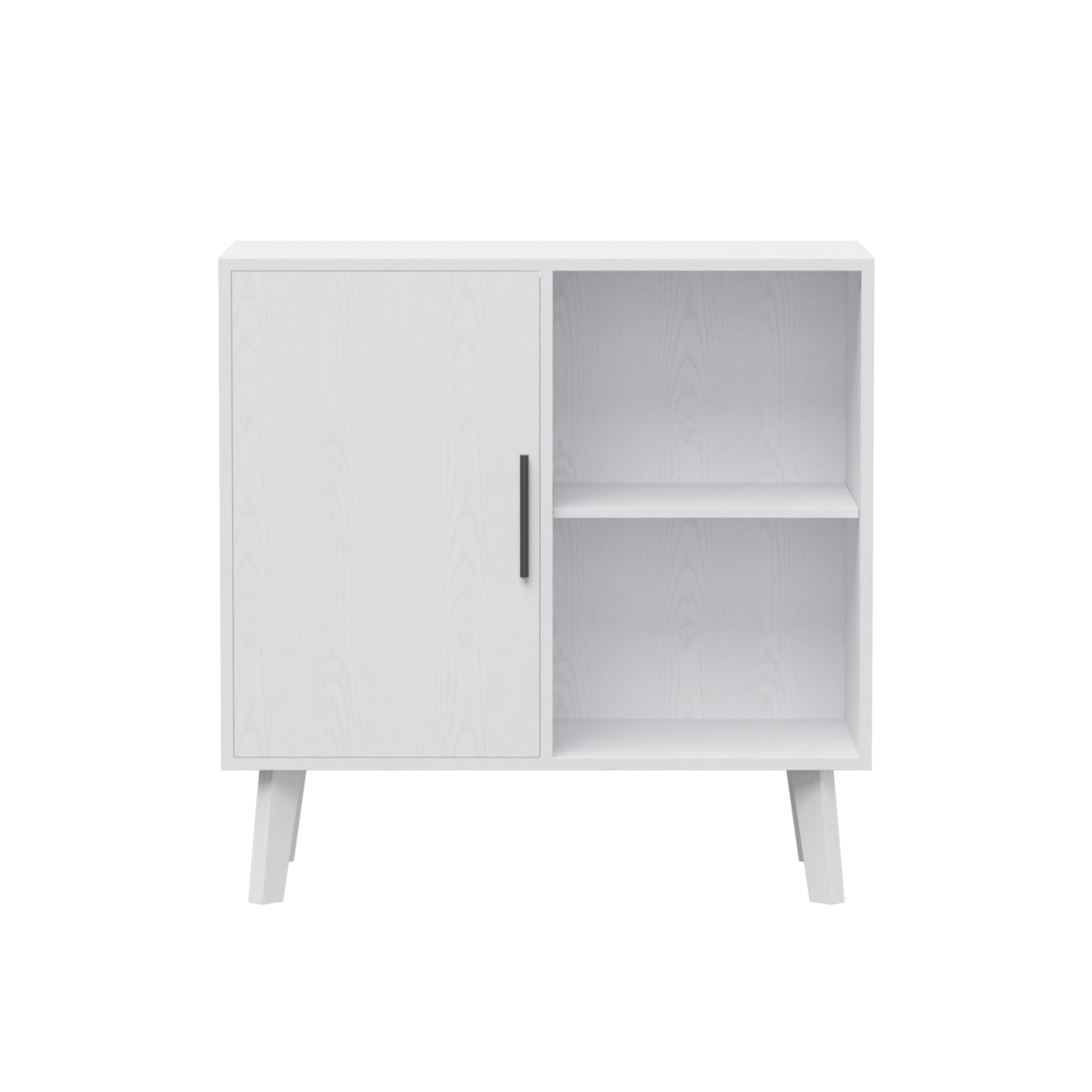 Sideboard Buffet Kitchen Storage Cabinet, Accent Cabinet With Solid Wood Feet For Decorated Doors, Dining Room, Hallway, Cupboard Console Table, Liquor Accent Cabinet White White Wood