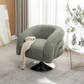 Modern Style Emerald Single Swivel Sofa Chair, Teddy Upholstered Single Sofa With Round And Fluffy Reading Chair, Suitable For Living Room, Bedroom, Corner. Emerald Bedroom Modern Wood