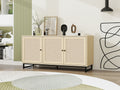 3 Door Cabinet,Sideboard Accent Cabinet, Storage Cabinet For Living Room, Hallway Entryway Kitchen Natural Particle Board