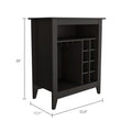 Mojito Bar Cabinet, One Open Drawer, One Open Shelf, Black Black Particle Board Particle Board