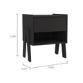 Caladium Nightstand, One Drawer, One Open Shelf, Black Black Particle Board Particle Board