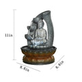 11Inches Buddha Fountain Fengshui Indoor Tabletop Decorative Waterfall Kit With Submersible Pump For Office And Home Decor Gray Resin