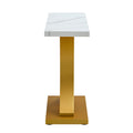 A Modern Minimalist Style Foyer Table With White Tabletop, Gold Bracket, And Bottom Plate, Enhancing The Beauty And Artistic Atmosphere Of The Home, Suitable For The Foyer Fxg White Gold Mdf