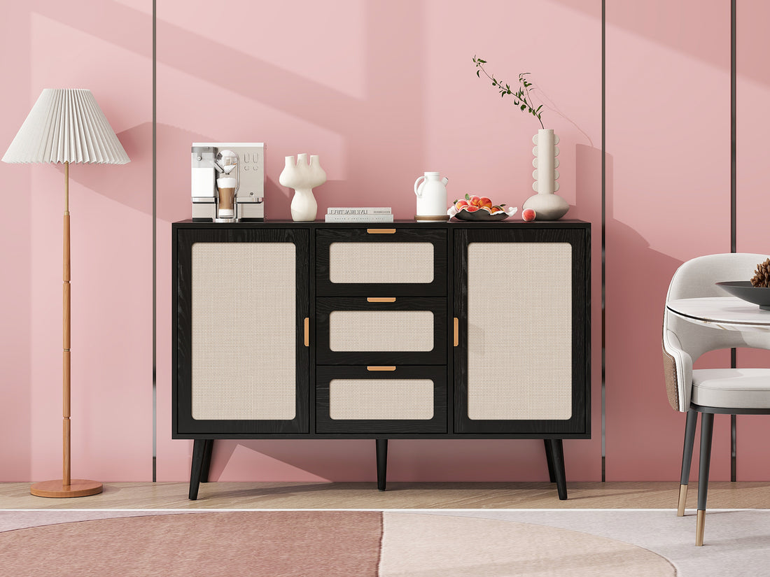 5 Drawer Cabinet, Accent Storage Cabinet, Suitable for walnut-mdf