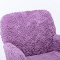 Office Chair,Artificial Rabbit Hair Home Office Chair With Golden Metal Base,Adjustable Desk Chair Swivel Office Chair,Vanity Chair Violet Violet Bedroom Foam Velvet