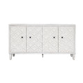 Accent Cabinet 4 Door Wooden Cabinet Sideboard Buffet Server Cabinet Storage Cabinet, For Living Room, Entryway, Hallway, Office, Kitchen And Dining Room, White Wash White Washed Solid Wood Mdf