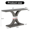 Modern Minimalist Style Natural Gray Wood Foyer Table, Equipped With Mdf Wood Tabletop And Mdf Stainless Steel Bracket, Enhances The Beauty And Artistic Atmosphere Of The Home, Suitable For Foyer .Fxg Gray Mdf