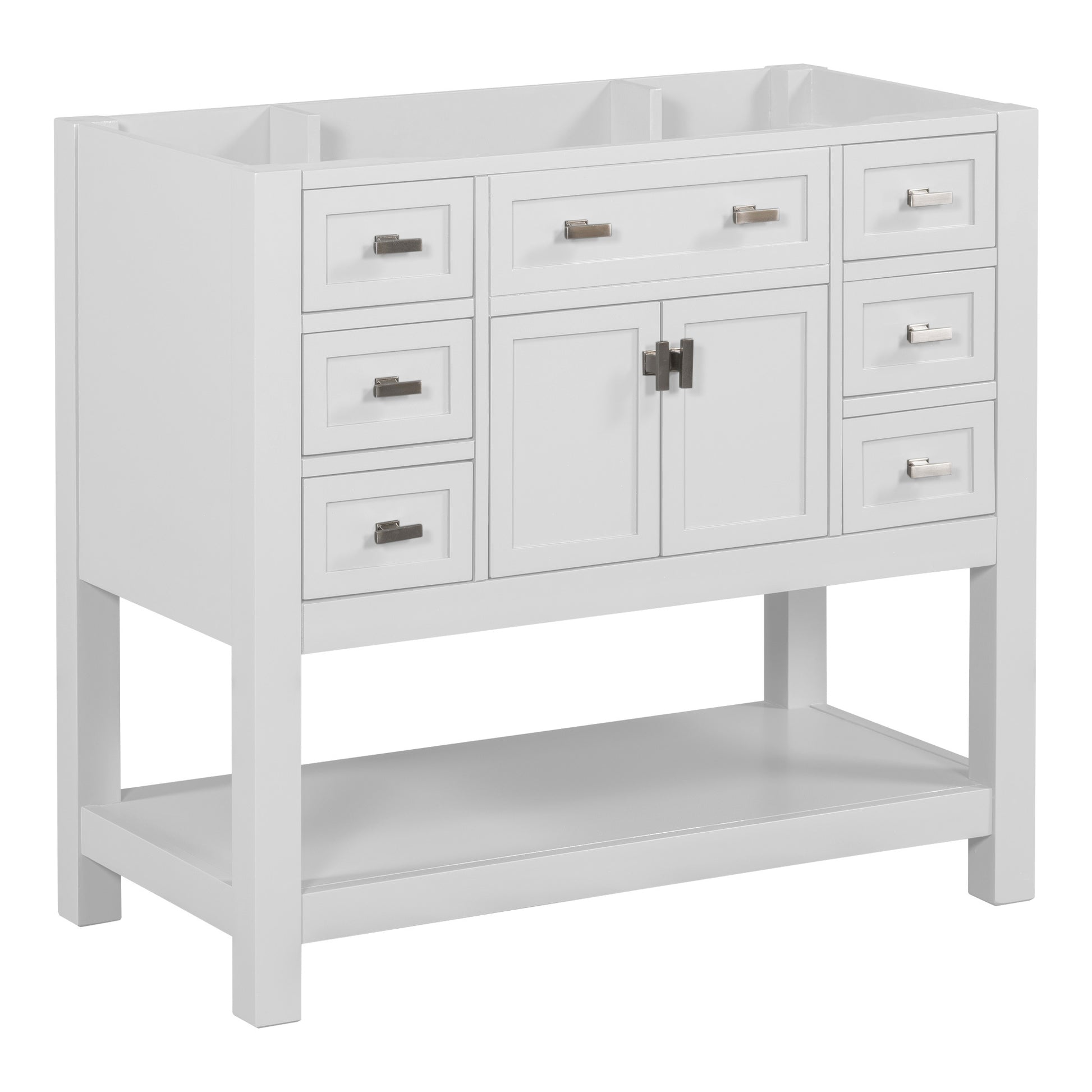 36'' Bathroom Vanity without Top Sink, White Cabinet 4+-white-2-1-soft close