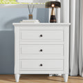 3 Drawer Nightstand Storage Wood Cabinet As Same As Wf297663Aak White 3 Drawers Mdf