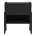 Caladium Nightstand, One Drawer, One Open Shelf, Black Black Particle Board Particle Board