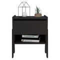 Caladium Nightstand, One Drawer, One Open Shelf, Black Black Particle Board Particle Board