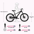 Mountain Bike,24 Inch Mtb For Boys And Girls Age 9 12 Years,Multiple Colors Cycling Pink Garden & Outdoor Steel