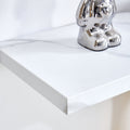 A Modern Minimalist Style Foyer Table With White Tabletop, Gold Bracket, And Bottom Plate, Enhancing The Beauty And Artistic Atmosphere Of The Home, Suitable For The Foyer Fxg White Gold Mdf