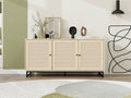 3 Door Cabinet,Sideboard Accent Cabinet, Storage Cabinet For Living Room, Hallway Entryway Kitchen Natural Particle Board