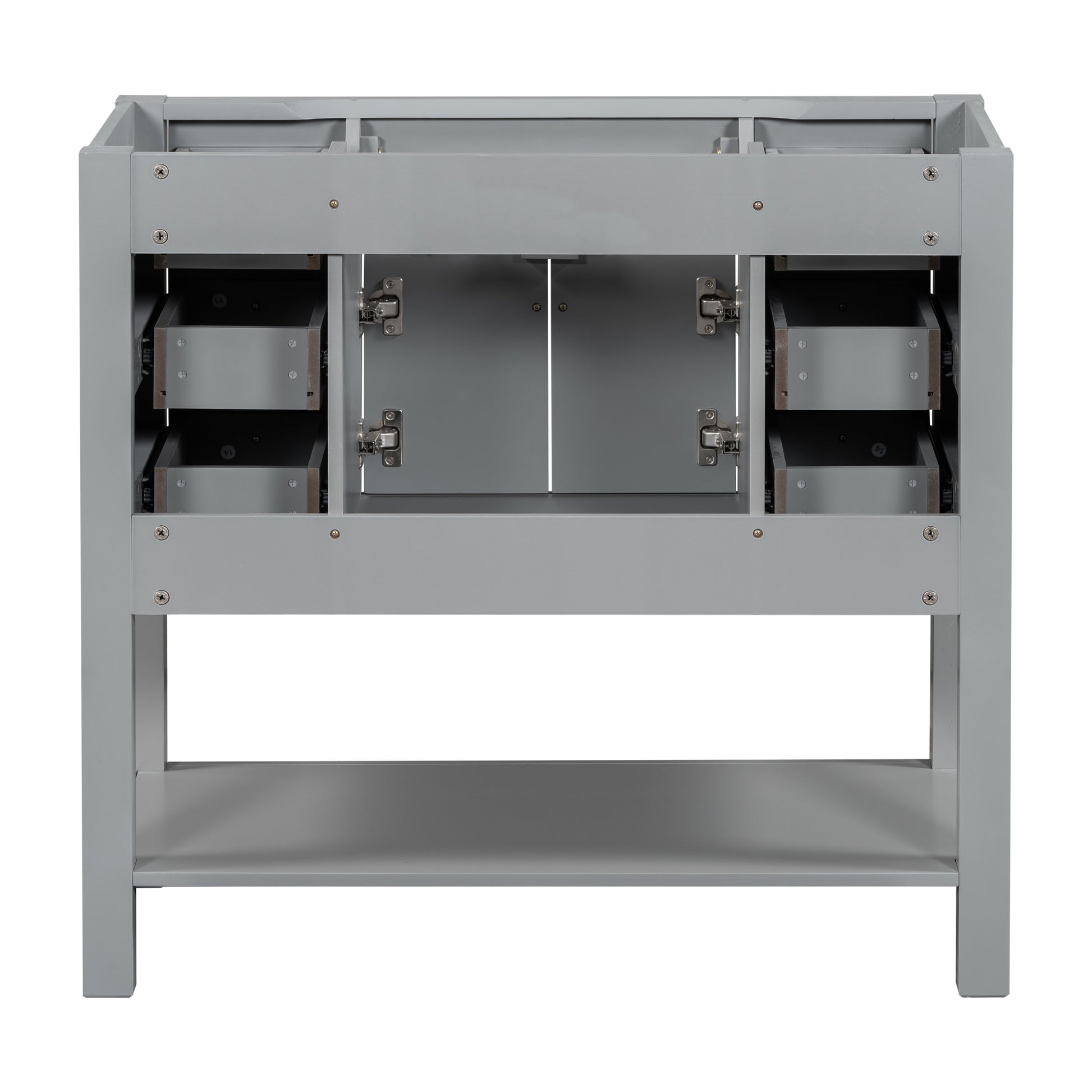 36'' Bathroom Vanity without Top Sink, Grey Cabinet 4+-grey-2-1-soft close