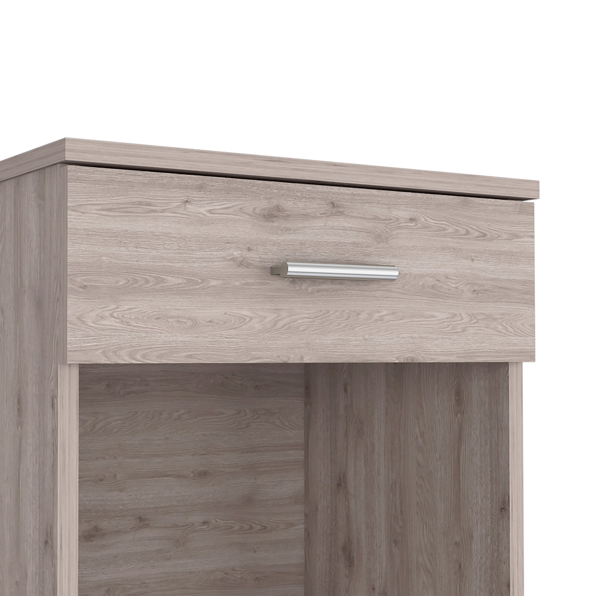 Nightstand 21"H, One Drawer, Low Shelf, Superior Top, Light Gray Gray Particle Board Particle Board