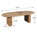 51'' Tapered Tabletop Coffee Table Natural Wood Natural Wood Mdf