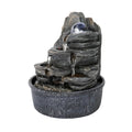 9.8Inches Indoor Tabletop Fountain Cascading Fountain With Led Light & Crystal Ball Gray Resin