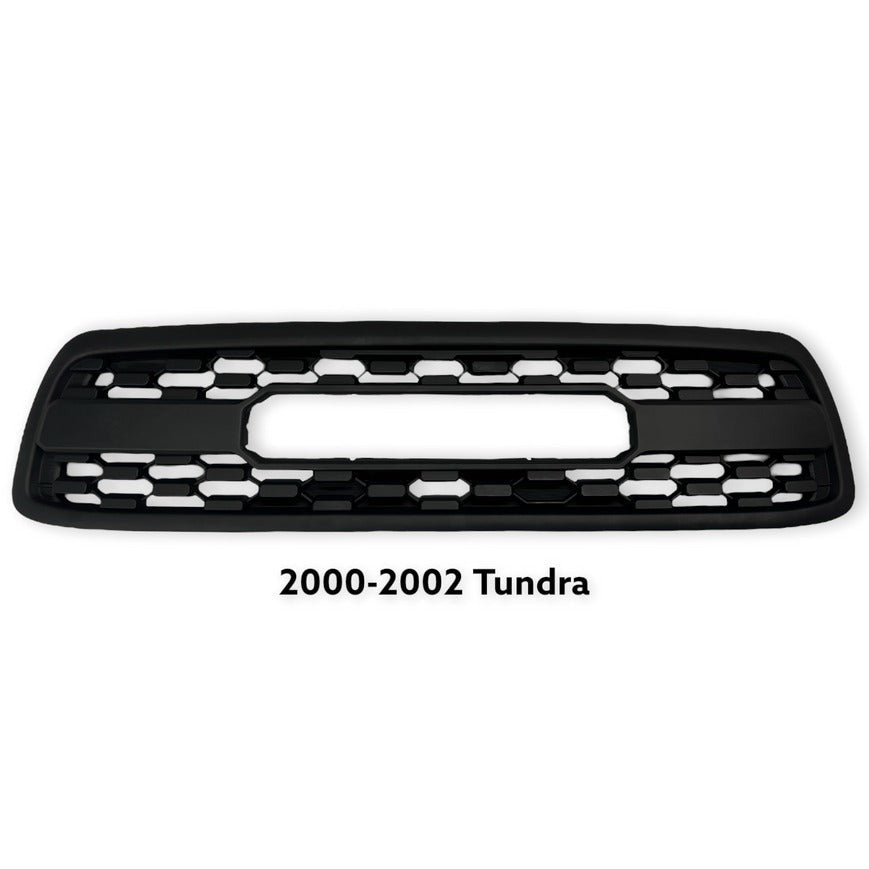 Front Grille For 1St Gen 2000 2001 2002 Toyota Tundra Trd Pro Grill With Letters W E Light Black Abs Abs