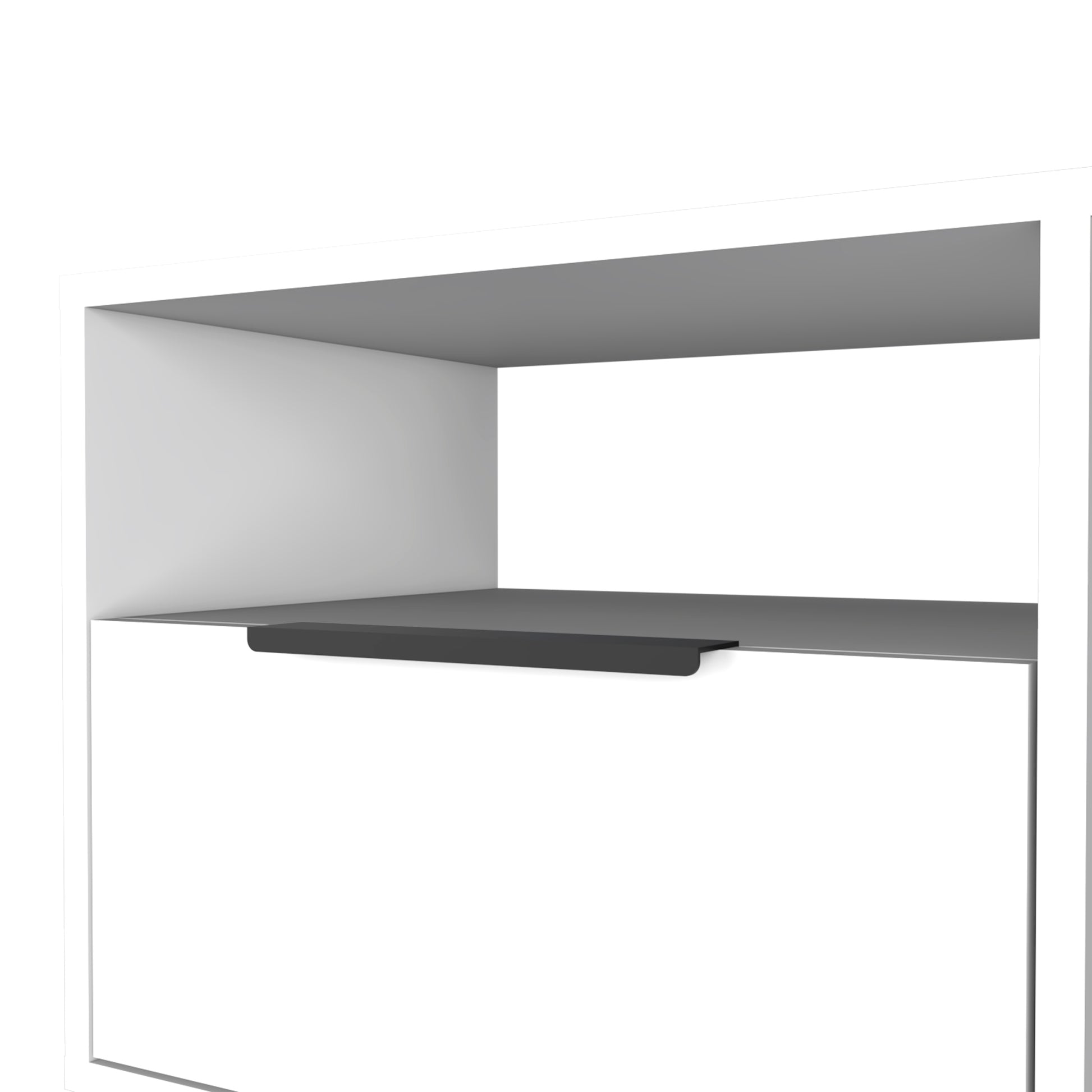 Nightstand 22"H, One Open Shelf, Single Door Cabient, Hairpin Legs, White White Particle Board Particle Board