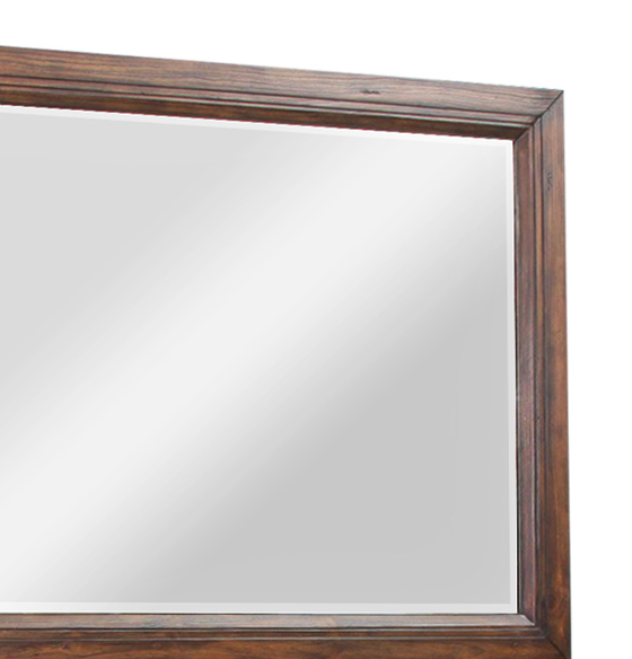 Branson Mirror, No Assembly Required, Rustic Buckeye Finish Brown American Design,Transitional Pine