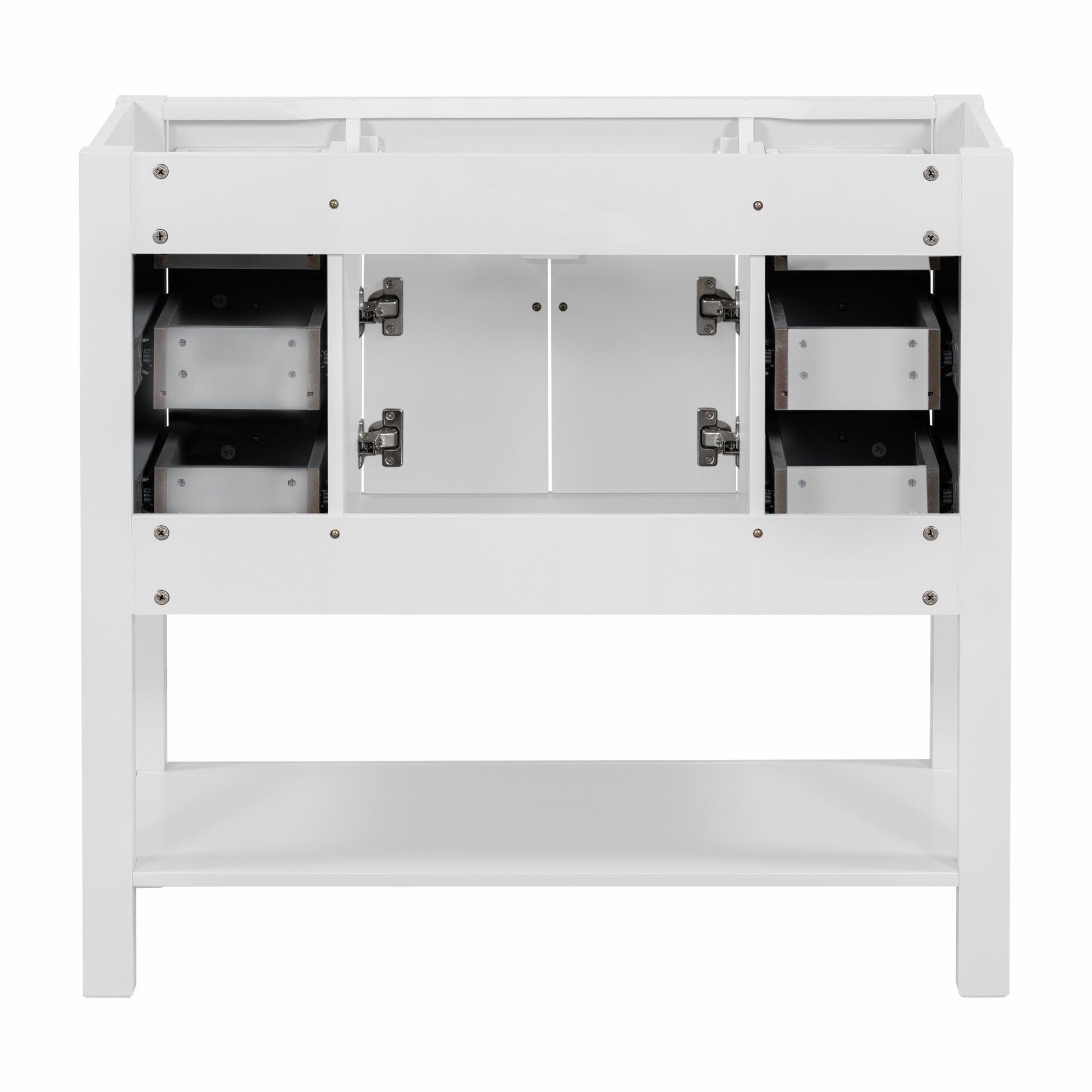 36'' Bathroom Vanity without Top Sink, White Cabinet 4+-white-2-1-soft close