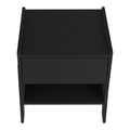 Caladium Nightstand, One Drawer, One Open Shelf, Black Black Particle Board Particle Board