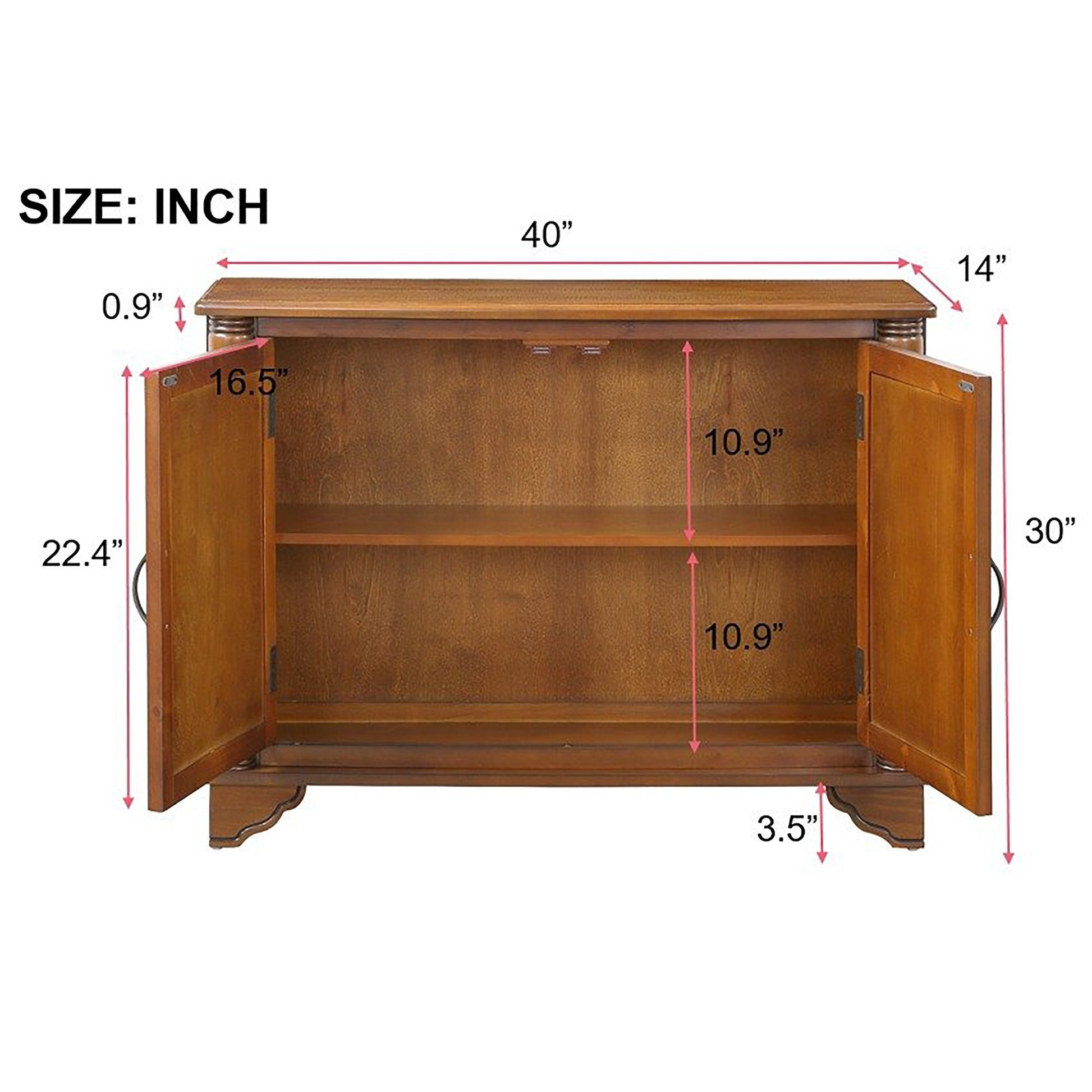 40" Console Table With Storage Shelf, Retro Entryway Table With Adjustable Storage Shelf, Sofa Couch Table For Hallway, Entry Way, Living Room, Foyer, Natural Walnut Natural Pine